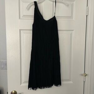 Fringe Flapper Dress One Shoulder